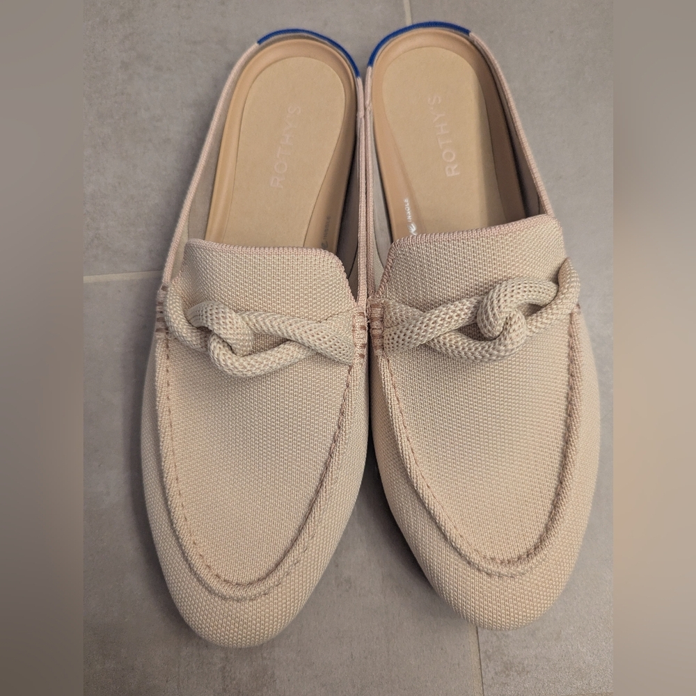 Rothy's BNWOB Blush Braided Loafer Mules sz 10
